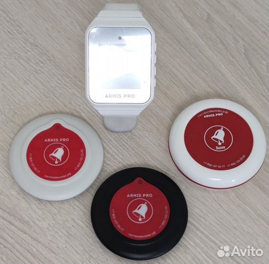 Кнопка вызова официанта в ассортименте с часами