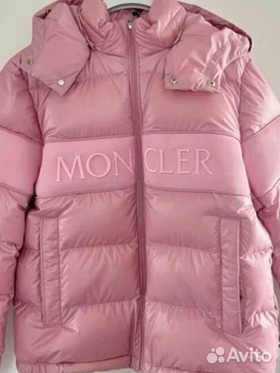 Пуховик moncler женский розовый