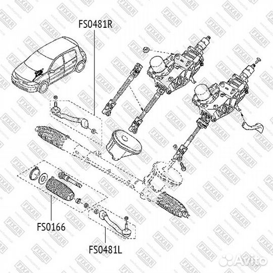 Наконечник рулевой тяги левый renault scenic