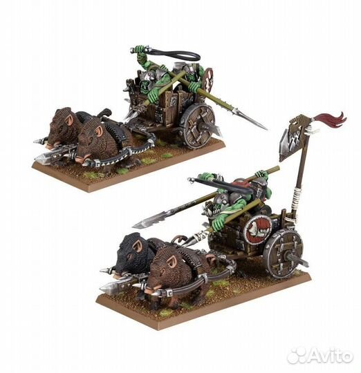 Набор миниатюр для моделирования Warhammer the Old World - Orc & Goblin Tribes: Orc Boar Chariots