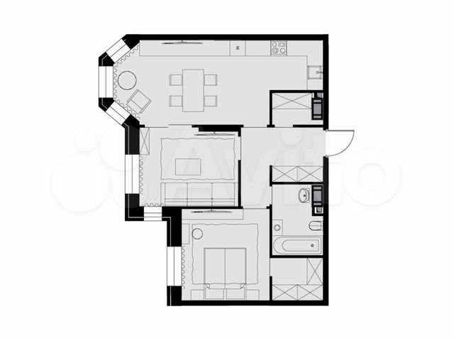 2-к. квартира, 62,6 м², 15/26 эт.