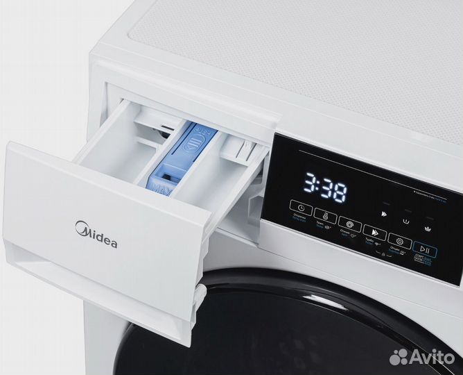 Стиральная машина Midea MFC3712BSW40/W класс: A загр.фронтальная макс.:7кг белый инвертер