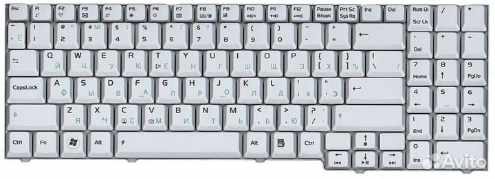 Клавиатура asus M50SR серебристая, OEM
