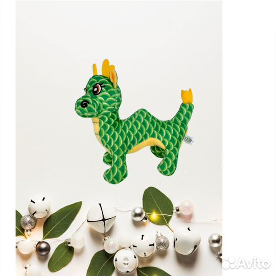 Игрушка Символ года 2024 зеленый дракон 12см