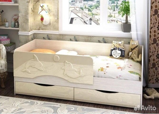 Детская кровать от 3 лет с бортиками. В наличии