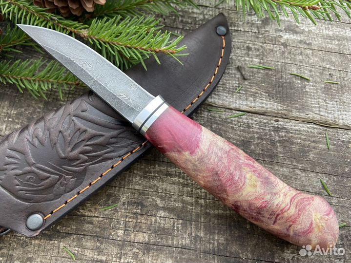 Финский нож дамасская сталь