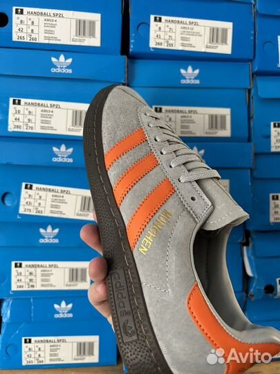 Кроссовки adidas munchen grey orange замш 41-45