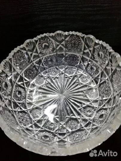 Салатник - ваза для фруктов хрустальная