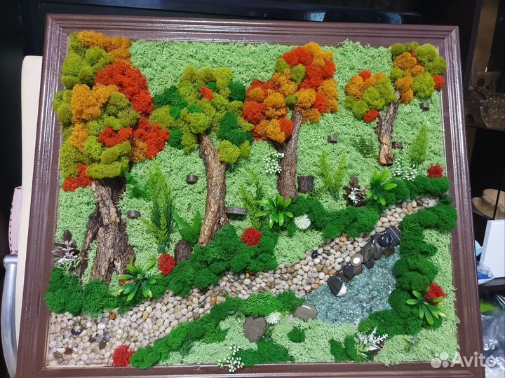 3d картина из мха. Лес