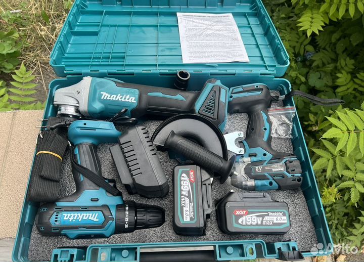 Makita 3 в 1 гайковерт + ушм + шуруповерт