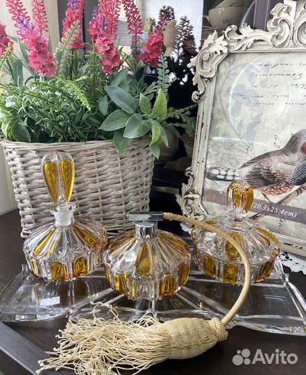 Хрустальный набор для туалетного столика