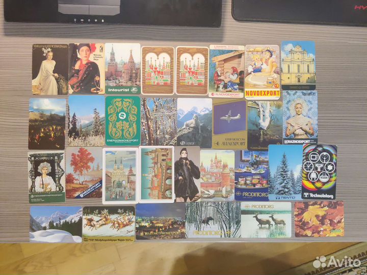 Календарики Внешторг с 1970 г (пластик, стерео)