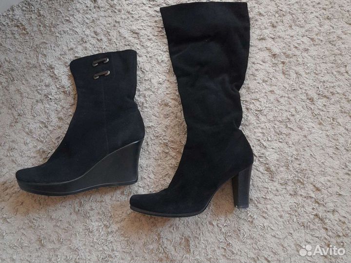 Сапоги осень весна женские 40р-натуральная замша