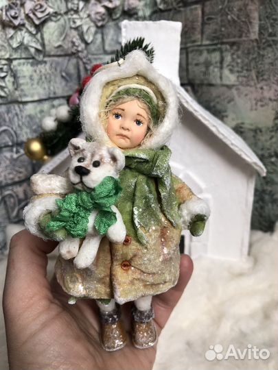 Ватная елочная игрушка