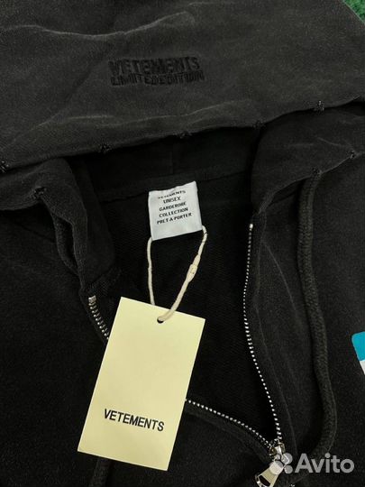 Зип худи Vetments Hello my Name is