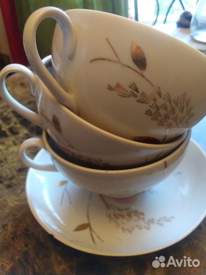 Чашки и блюдце фарфор Дулево 