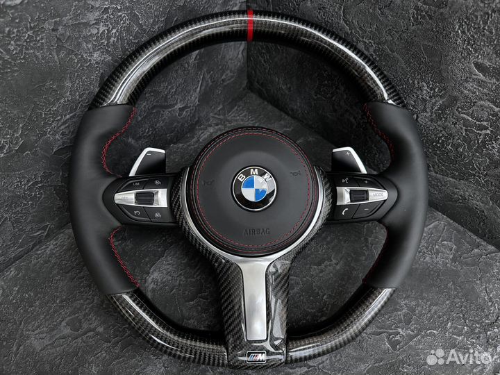 Рули BMW F серии. Строчка, подогрев, карбон Арт П156587829
