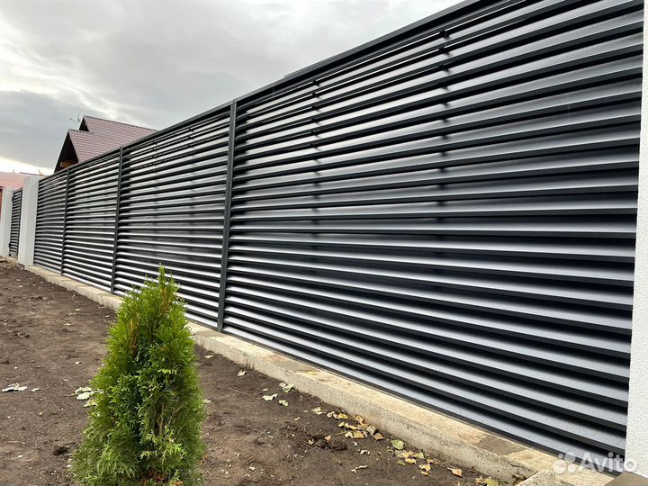 Забор-жалюзи, штакетник, металлопалнкен