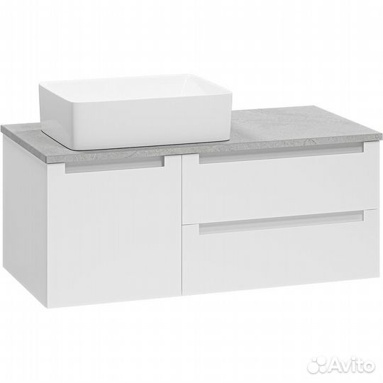 Тумба с раковиной Brevita Cargo 100 ут000024162 подвесная Белая матовая