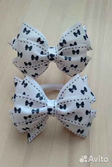 Бантики, резинки для волос, ручной работы