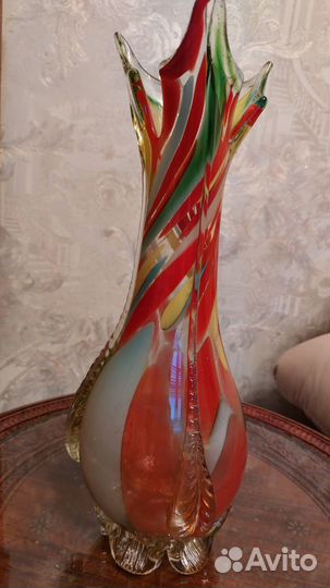 Высокая ваза для цветов Красный Май,ручная работа