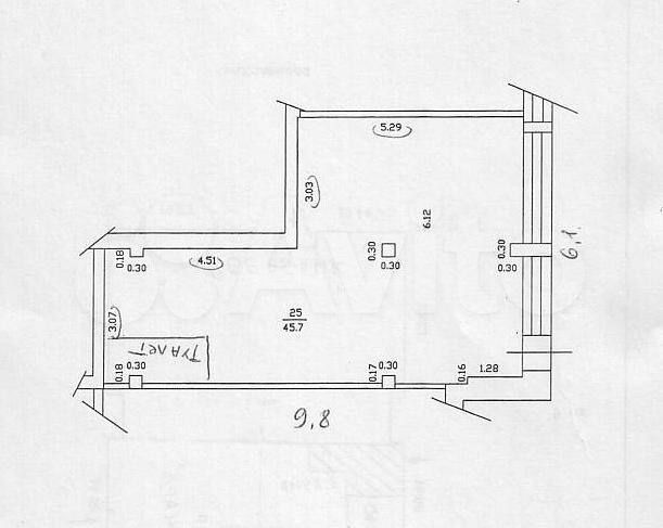 Помещение свободного назначения, 45 м²