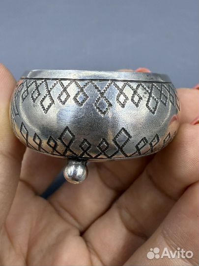 Парные солонки Русский стиль Домик серебро 84