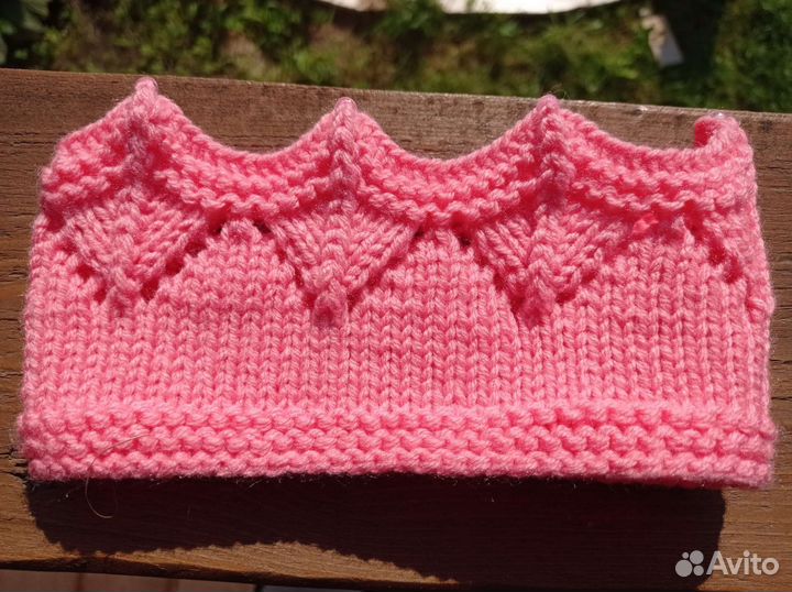 Вязаная повязка корона