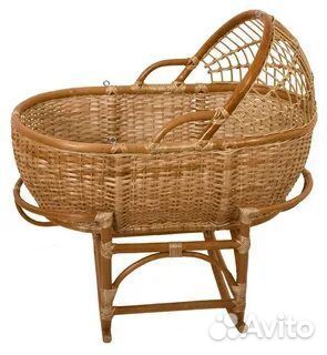 Колыбель плетеная на подставке (лоза)