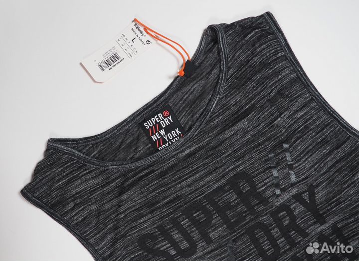 L Майка Superdry Haven Knot Back Tank Charcoal Mar