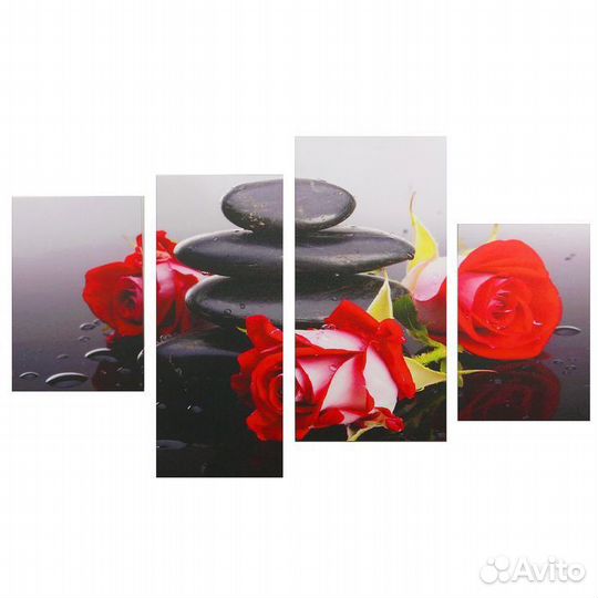 Картина модульная на подрамнике 'Розы у камней' 2