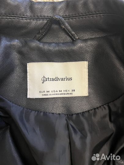 Женская кожаная куртка stradivarius