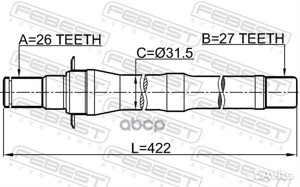 1212-IX35MT5 полуось правая27X422X26 Hyundai I
