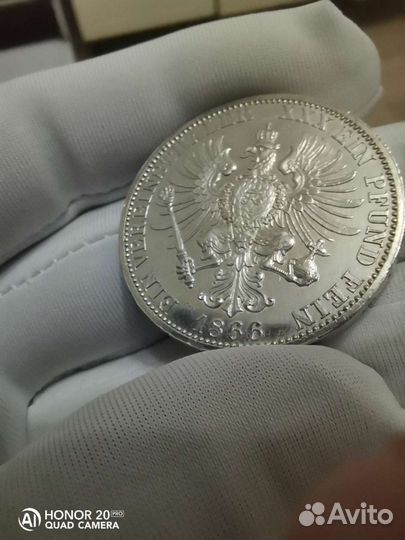 1 Союзный талер 1866 Пруссия Люкс