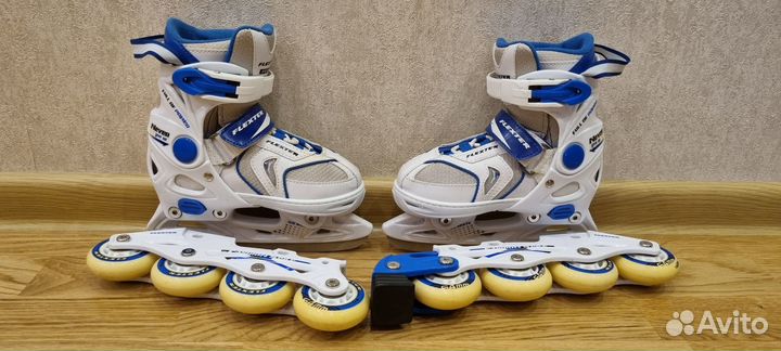 Ролики - Коньки ледовые Flexter, раздвиж. 29-32