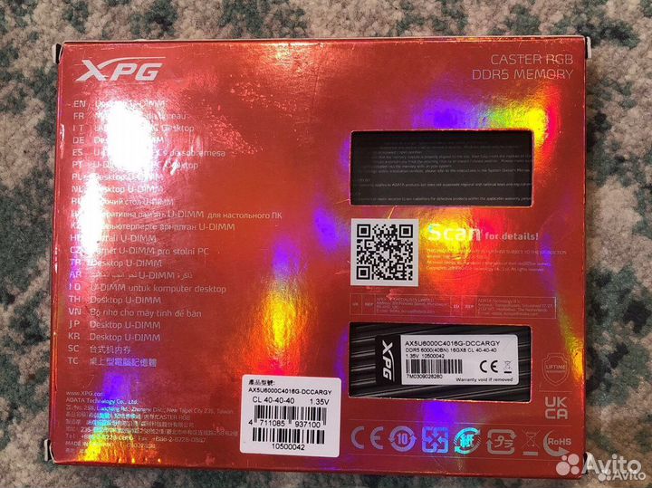 Xpg caster RGB DDR5 16gb 6000mhz, cl40