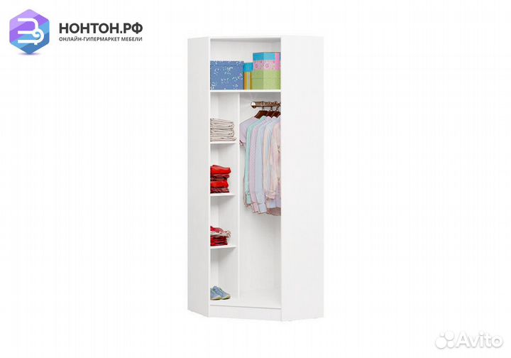 Шкаф угловой Вега Алфавит белый / мятный