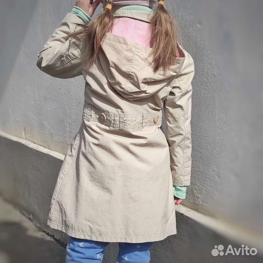 Плащ для девочки бежевый 110 116 демисезон б/у