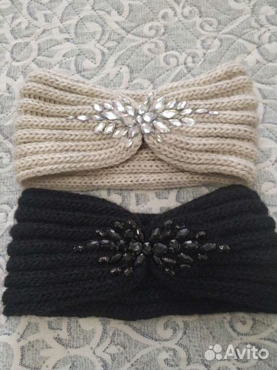 Повязка на голову вязаная новая