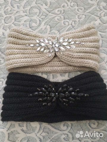 Повязка на голову вязаная новая