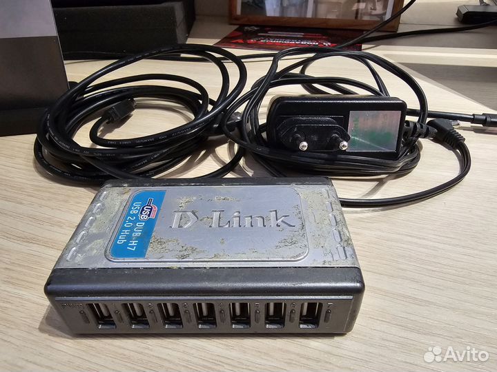 USB hab 2.0 с проводом 3м и блоком питания 3А