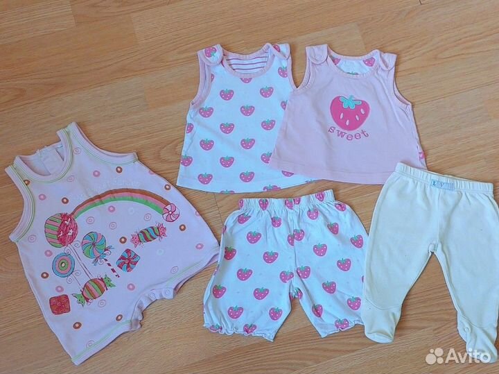 Одежда пакетом для девочки 62 68 74 Mothercare