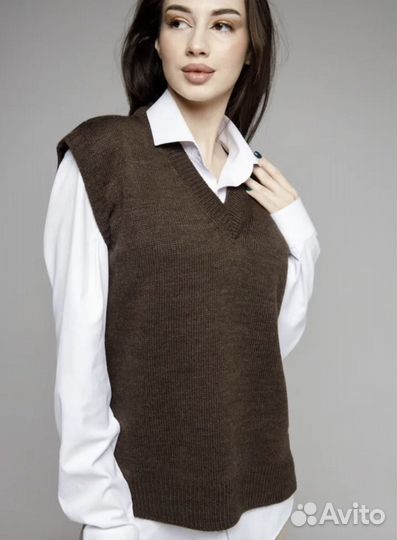 Школьный жилет/вязаный жилет/жилетка женская