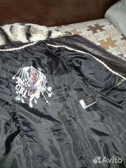 Пальто кожа+шиншилла 48-50