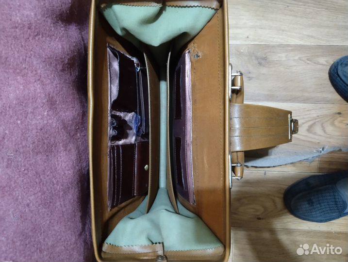 Мужской кожаный портфель ретро