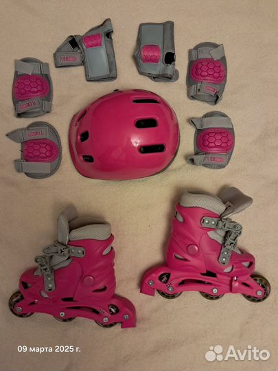 Роликовые коньки детские с защитой