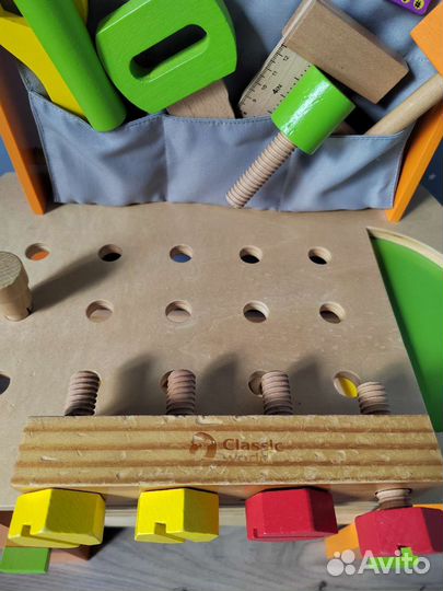 Детский столярный стульчик, набор инструментов