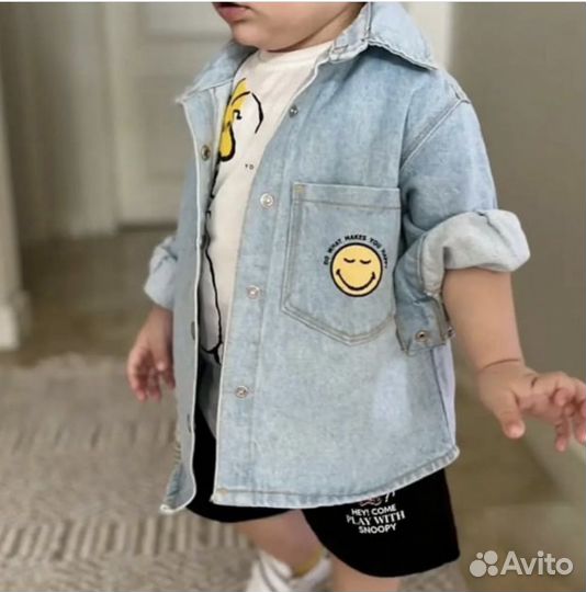 Джинсовая рубашка детская