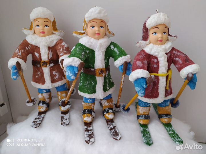 Ватные елочные игрушки