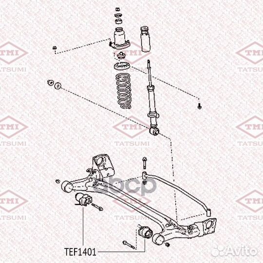 Сайлентблок задней балки toyota corolla -06 TEF